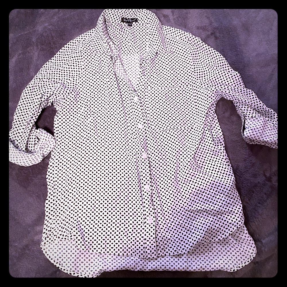 Black and White Patterned Button Up Shirt